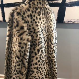 Via Spiga faux leopard fur coat